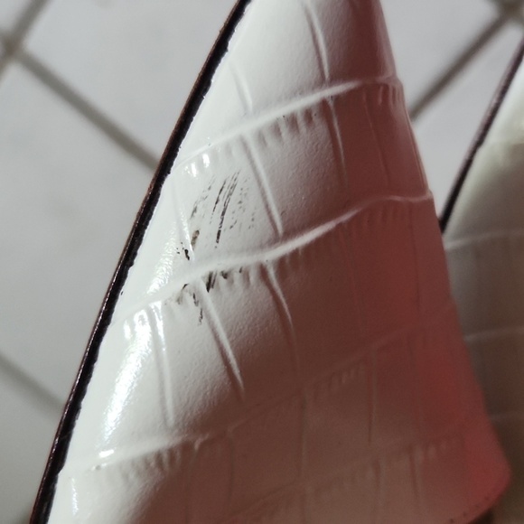 AD & Daughters Shoes 6.5 Jemma Croc White Leather Flat Pointed Slip On Mule - Picture 6 of 11